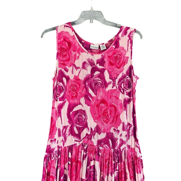 NEWPORT NEWS Easy Style Maxi Dress Sleeveless Floral Drop Waist Rayon Size 10 - Picture 3 of 8
